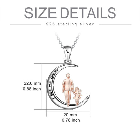 925 Sterling Silver Father Daughter Heart Pendant Necklace from Dad I Love You Forever Jewelry