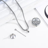 925 Sterling Silver Tree of Life Cremation Jewelry  Urn Necklace for Ashes for Men with 2.5mm 22"+2" Rolo Chain