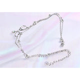 Womens Anklet 925 Sterling Silver  Layered Anklet Bracelet Dainty Beaded Chain Anklet Adjustable 11" Anklet for Women