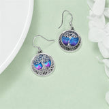 Tree of Life Earrings Sterling Silver Celtic Tree of Life Abalone Shell Dangle Drop Earrings for Women Jewelry
