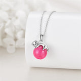 925 Sterling Silver Animal Necklace with Rose Quartz