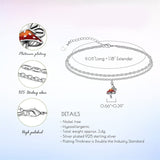 Womens Anklet 925 Sterling Silver  Layered Anklet Bracelet Dainty Beaded Chain Anklet Adjustable 11" Anklet for Women