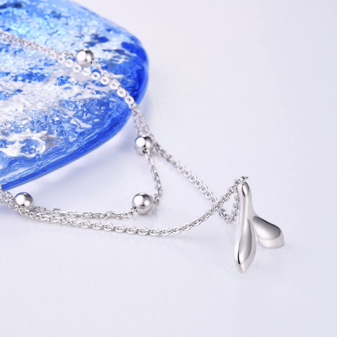Womens Anklet 925 Sterling Silver  Layered Anklet Bracelet Dainty Beaded Chain Anklet Adjustable 11" Anklet for Women