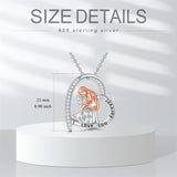 925 Sterling Silver Father Daughter Heart Pendant Necklace from Dad I Love You Forever Jewelry