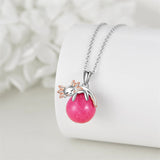 925 Sterling Silver Animal Necklace with Rose Quartz
