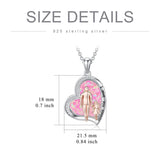 925 Sterling Silver Father Daughter Heart Pendant Necklace from Dad I Love You Forever Jewelry