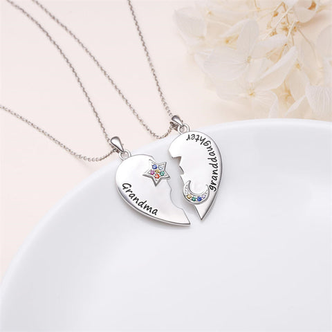 925 Sterling Silver Mother Daughter Granddaughter Family Heart Pendant Necklace Jewelry From Mom Grandmother