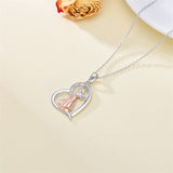 Violinist Necklace Sterling Silver Crystal Jewelry Saxophone Cello Violin Necklace Music Gifts for Women Girl Daughter