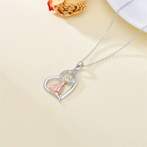 Violinist Necklace Sterling Silver Crystal Jewelry Saxophone Cello Violin Necklace Music Gifts for Women Girl Daughter
