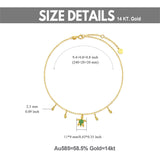14K Gold Sea Turtle Anklet for Women  Layered Ankle Bracelet Real Gold Beach Foot Jewelry for Her