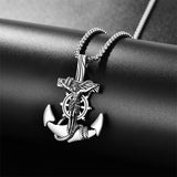 925 Sterling Silver Patron Saint Necklace  Amulet Necklace Cross Jewelry for Men with 2.5mm 22"+2" Rolo Chain
