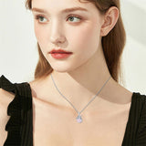 925 Silver Dragon/ Wyvern Rose Quartz Necklace Silver Phoenix Necklace Gift for Women