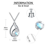Urn Necklace for Ashes 925 Sterling Silver Moonstone Cremation Keepsake Pendant Memorial Jewellery for Women Men Human Pet