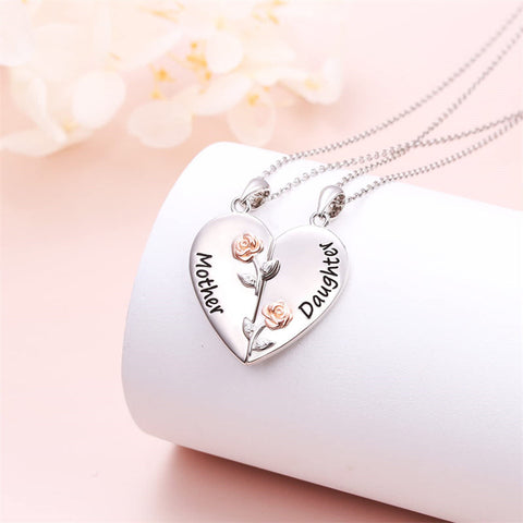 925 Sterling Silver Mother Daughter Granddaughter Family Heart Pendant Necklace Jewelry From Mom Grandmother