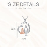 925 Sterling Silver Father Daughter Heart Pendant Necklace from Dad I Love You Forever Jewelry