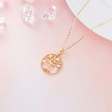 14k Solid Gold Tree of Life Necklace for Women Family Tree Pendant Necklaces for Women Love Heart Tree of Life Jewelry for Women 16"-18"