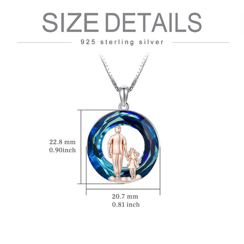 925 Sterling Silver Father Daughter Heart Pendant Necklace from Dad I Love You Forever Jewelry