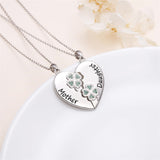 925 Sterling Silver Mother Daughter Granddaughter Family Heart Pendant Necklace Jewelry From Mom Grandmother