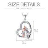 925 Sterling Silver Father Daughter Heart Pendant Necklace from Dad I Love You Forever Jewelry