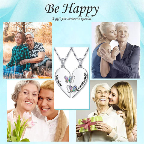 925 Sterling Silver Mother Daughter Granddaughter Family Heart Pendant Necklace Jewelry From Mom Grandmother