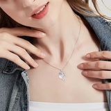 925 Silver Dragon/ Wyvern Rose Quartz Necklace Silver Phoenix Necklace Gift for Women