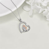 925 Sterling Silver Father Daughter Heart Pendant Necklace from Dad I Love You Forever Jewelry