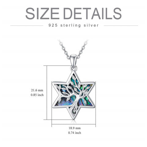 Tree of Life Necklace 925 Sterling Silver Abalone Shell Celtic Knot Pendant Necklace for Women Jewelry