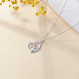 925 Sterling Silver Father Daughter Heart Pendant Necklace from Dad I Love You Forever Jewelry