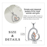 925 Sterling Silver Father Daughter Heart Pendant Necklace from Dad I Love You Forever Jewelry