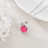 925 Sterling Silver Animal Necklace with Rose Quartz