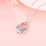 925 Sterling Silver Rose Infinity Teardrop Urn Necklace with Cubic Zirconia Pet Human Ashes