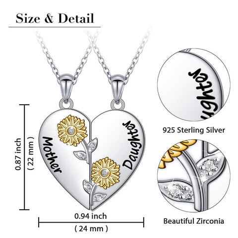 925 Sterling Silver Mother Daughter Granddaughter Family Heart Pendant Necklace Jewelry From Mom Grandmother