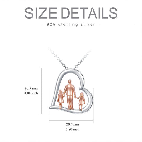 925 Sterling Silver Father Daughter Heart Pendant Necklace from Dad I Love You Forever Jewelry