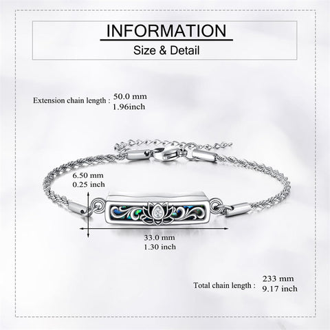 Urn Bracelet for Ashes 925 Sterling Silver Cremation Jewelry for Ashes Keepsake