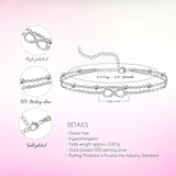 Womens Anklet 925 Sterling Silver  Layered Anklet Bracelet Dainty Beaded Chain Anklet Adjustable 11" Anklet for Women
