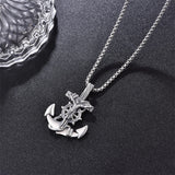925 Sterling Silver Patron Saint Necklace  Amulet Necklace Cross Jewelry for Men with 2.5mm 22"+2" Rolo Chain