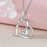 925 Sterling Silver Father Daughter Heart Pendant Necklace from Dad I Love You Forever Jewelry