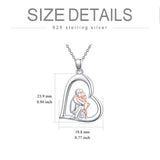925 Sterling Silver Father Daughter Heart Pendant Necklace from Dad I Love You Forever Jewelry