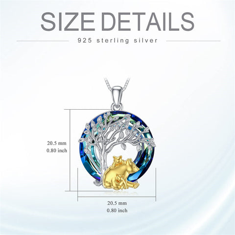Bear Necklace Sterling Silver Pendant Necklace Animals Jewelry Gifts for Women Men for Birthday Christmas