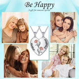 925 Sterling Silver Mother Daughter Granddaughter Family Heart Pendant Necklace Jewelry From Mom Grandmother