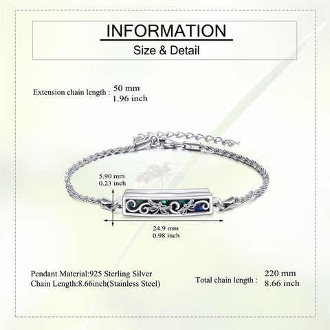 Urn Bracelet for Ashes 925 Sterling Silver Cremation Jewelry for Ashes Keepsake