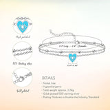 Womens Anklet 925 Sterling Silver  Layered Anklet Bracelet Dainty Beaded Chain Anklet Adjustable 11" Anklet for Women