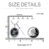 925 Sterling Silver St Michael Oval Round Medal Archangel Cross Necklace Christmas Gift for Men