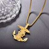 925 Sterling Silver Patron Saint Necklace  Amulet Necklace Cross Jewelry for Men with 2.5mm 22"+2" Rolo Chain