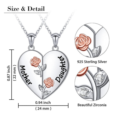 925 Sterling Silver Mother Daughter Granddaughter Family Heart Pendant Necklace Jewelry From Mom Grandmother