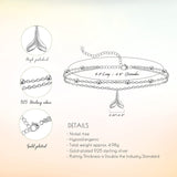 Womens Anklet 925 Sterling Silver  Layered Anklet Bracelet Dainty Beaded Chain Anklet Adjustable 11" Anklet for Women