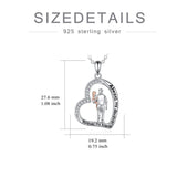 925 Sterling Silver Father Daughter Heart Pendant Necklace from Dad I Love You Forever Jewelry