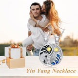 Yin Yang Couples Necklace 925 Sterling Silver Moon And Sun Matching Couples Pendant Mountain Wave BFF Jewelry Gifts