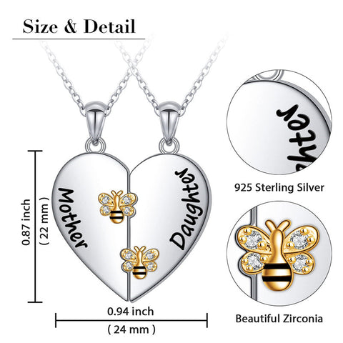925 Sterling Silver Mother Daughter Granddaughter Family Heart Pendant Necklace Jewelry From Mom Grandmother