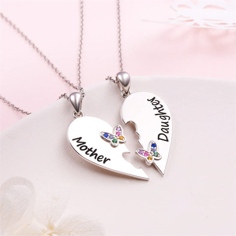 925 Sterling Silver Mother Daughter Granddaughter Family Heart Pendant Necklace Jewelry From Mom Grandmother